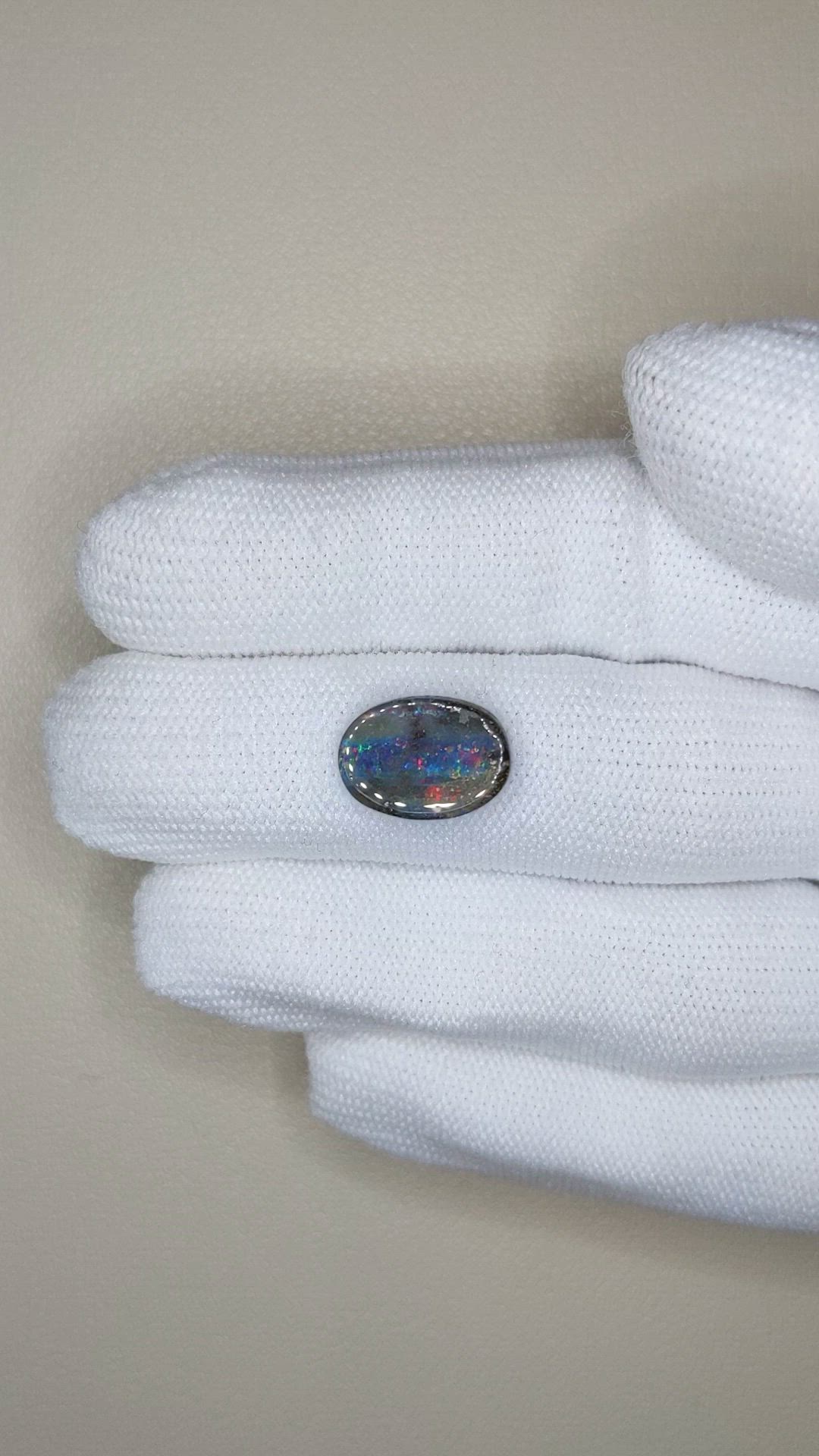 3.24 Ct. Multi Color Boulder Opal from Australia Size Video