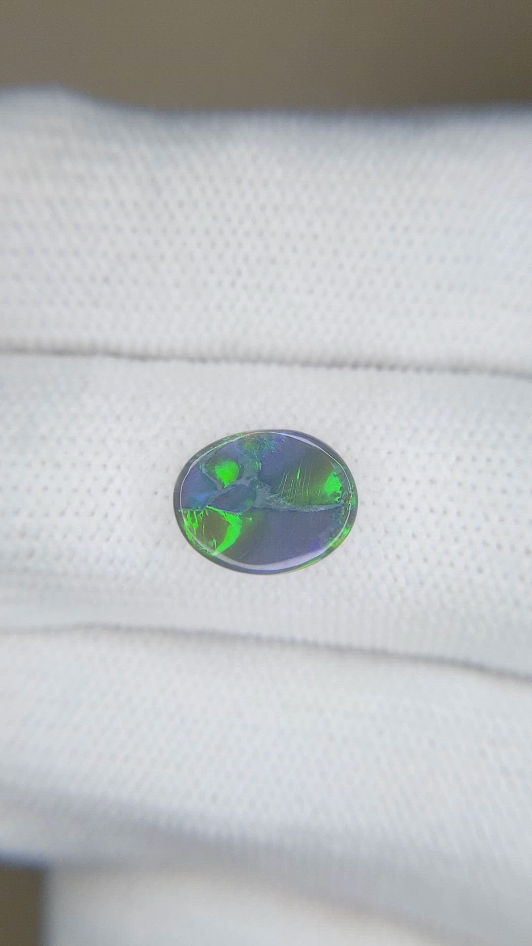 1.66 Ct. Multi Color Cabochon Black Opal from Australia Size Video