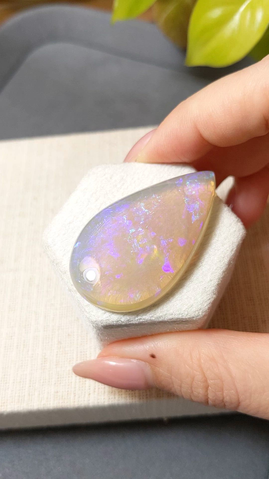 55.46 Ct. Multi Color Cabochon Crystal/Jelly Opal from Australia Size Video