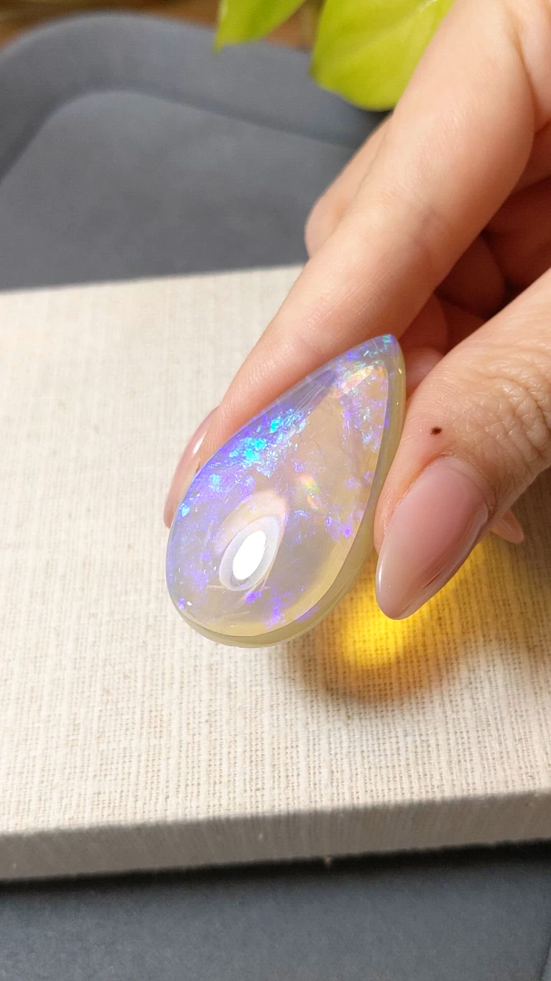 55.46 Ct. Multi Color Cabochon Crystal/Jelly Opal from Australia Size Video