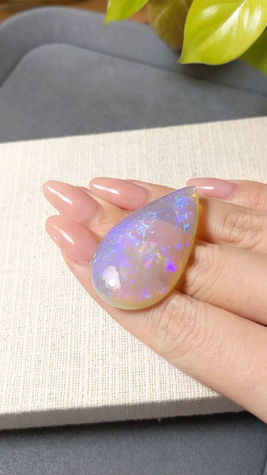 55.46 Ct. Multi Color Cabochon Crystal/Jelly Opal from Australia Size Video