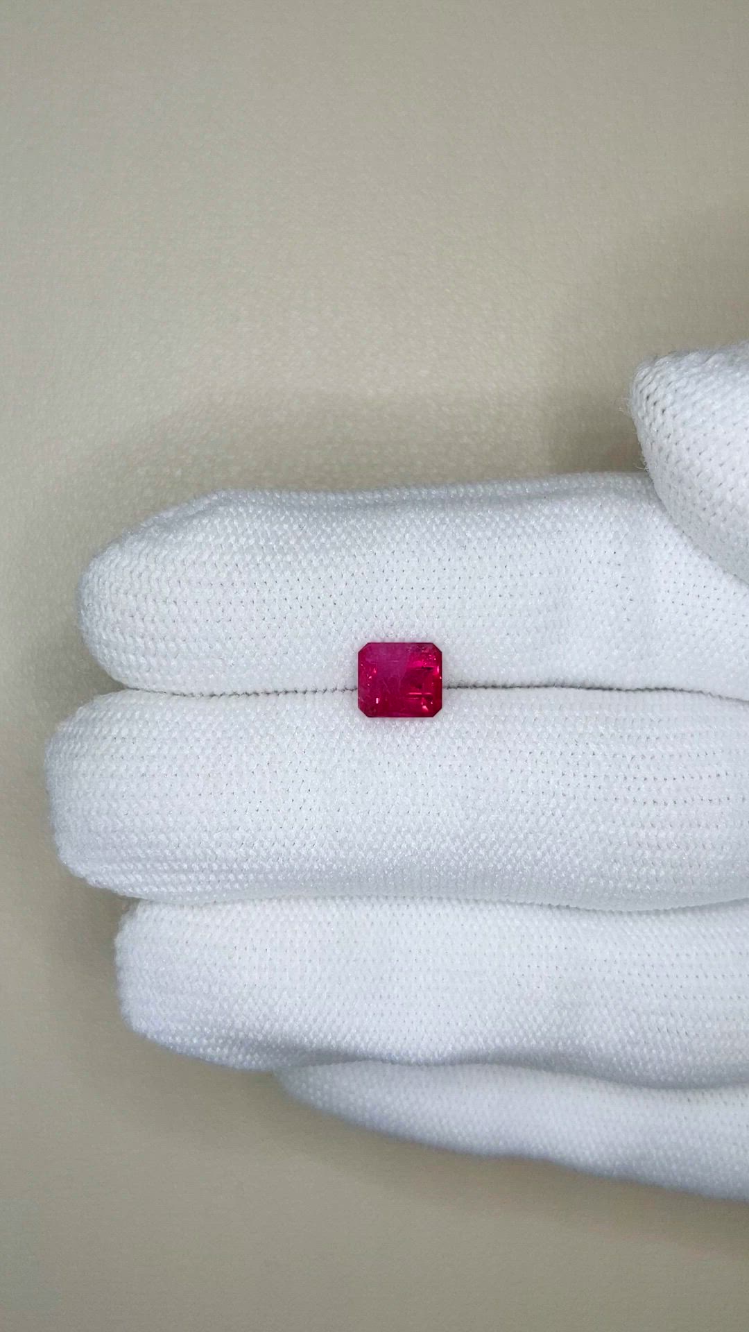 1.14 Ct. Purplish Red Red Beryl from United States Size Video