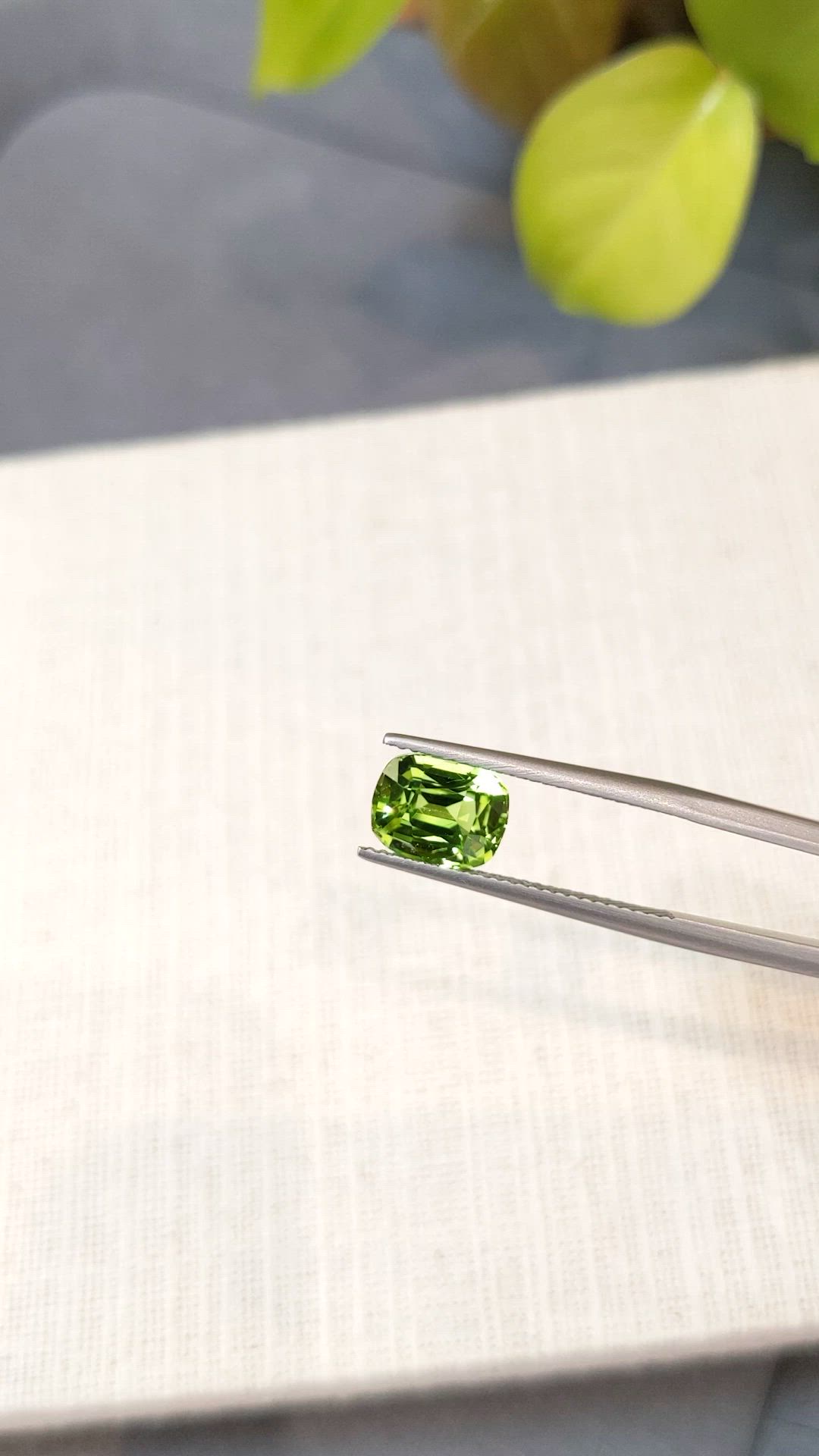 2.48 Ct. Green (Lime Green) Peridot from Pakistan Size Video