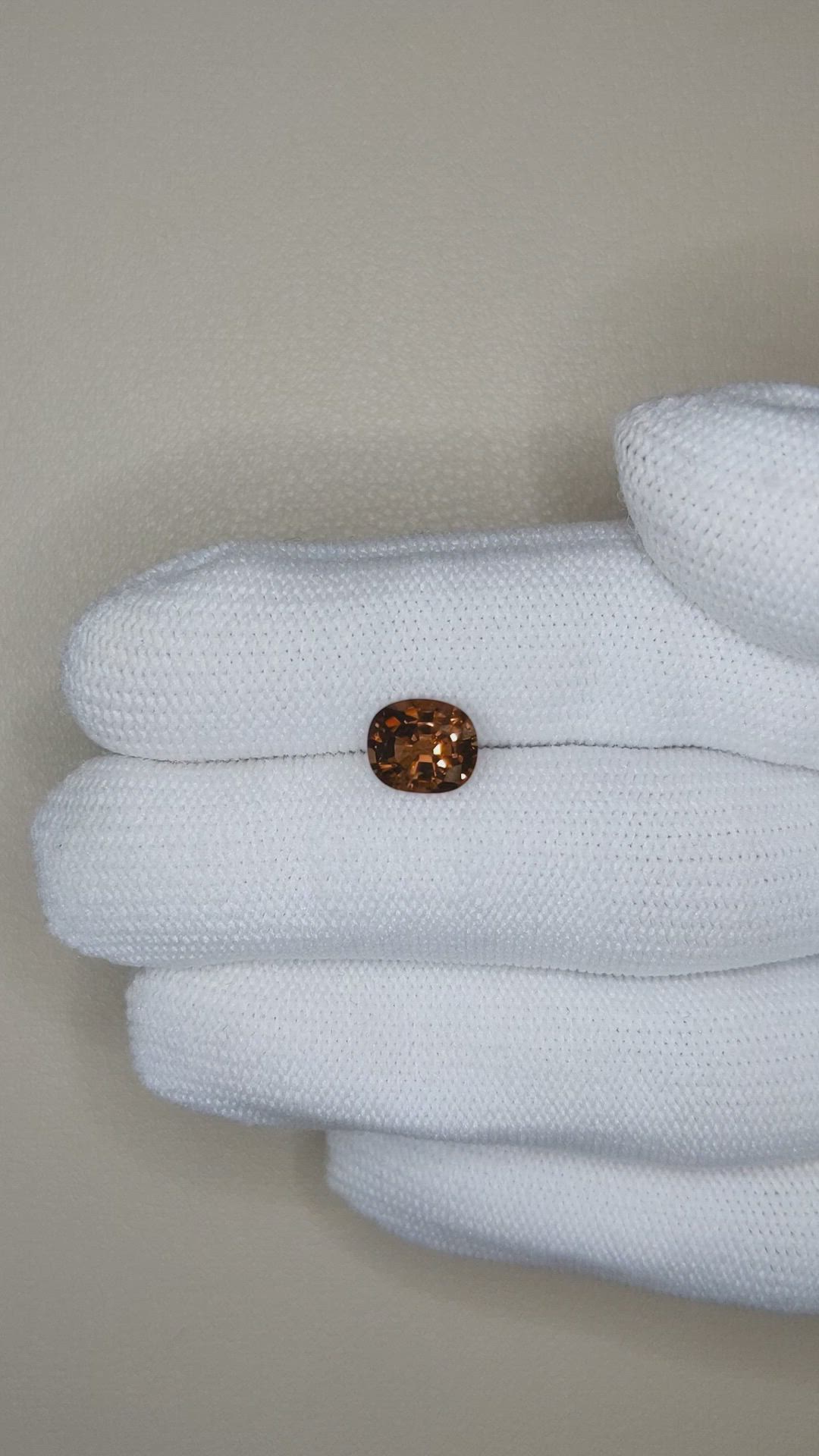1.81 Ct. Orangish Brown Spinel from Burma (Myanmar) Size Video