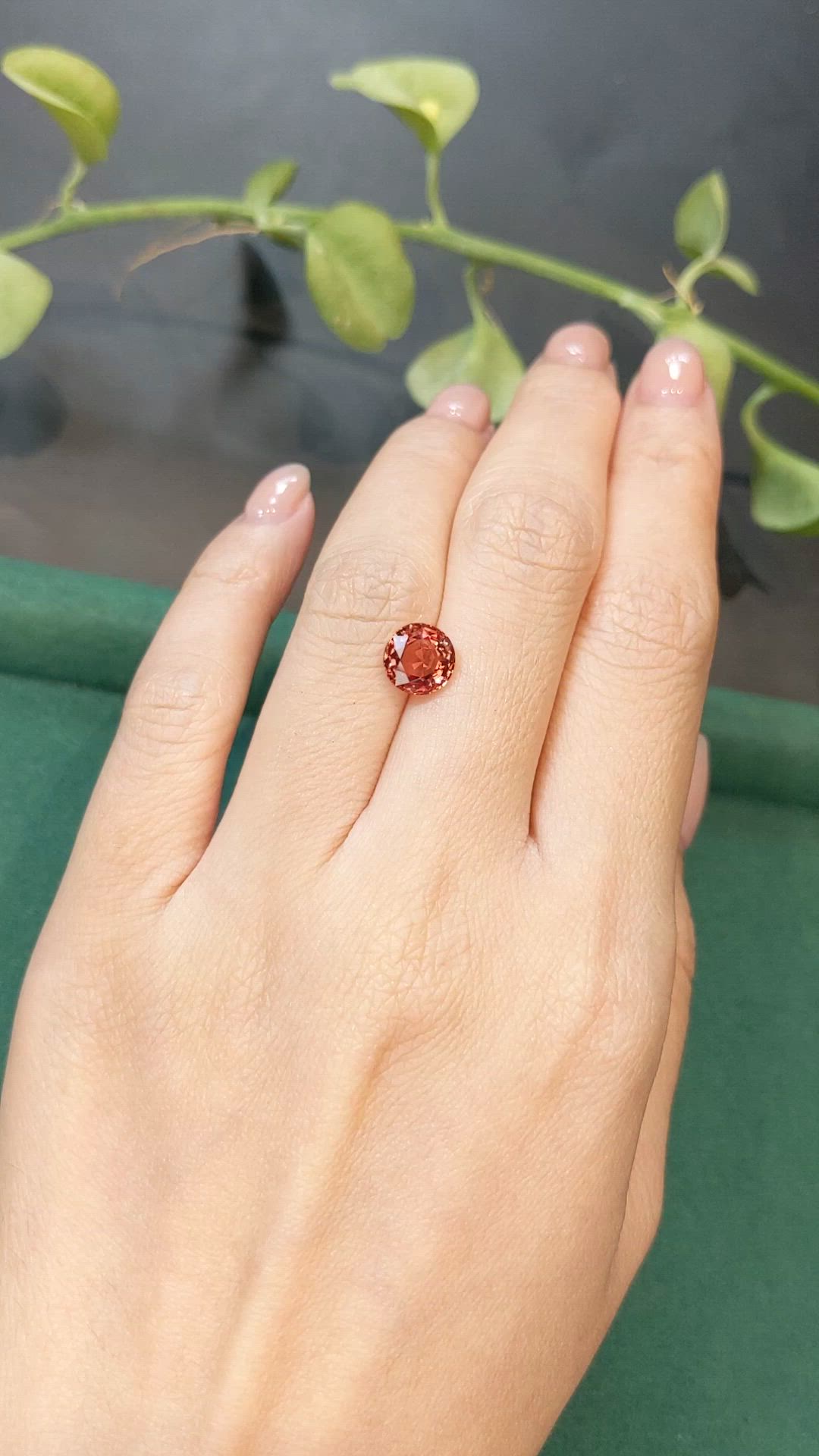 2.13 Ct. Orangish Red Spinel from Burma (Myanmar) Size Video