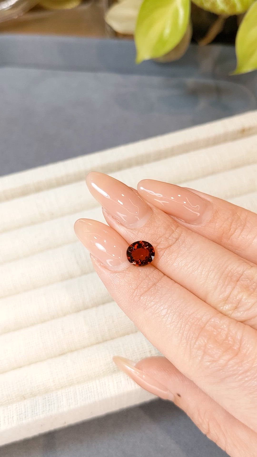 1.38 Ct. Orangish Red Spinel from Burma (Myanmar) Size Video