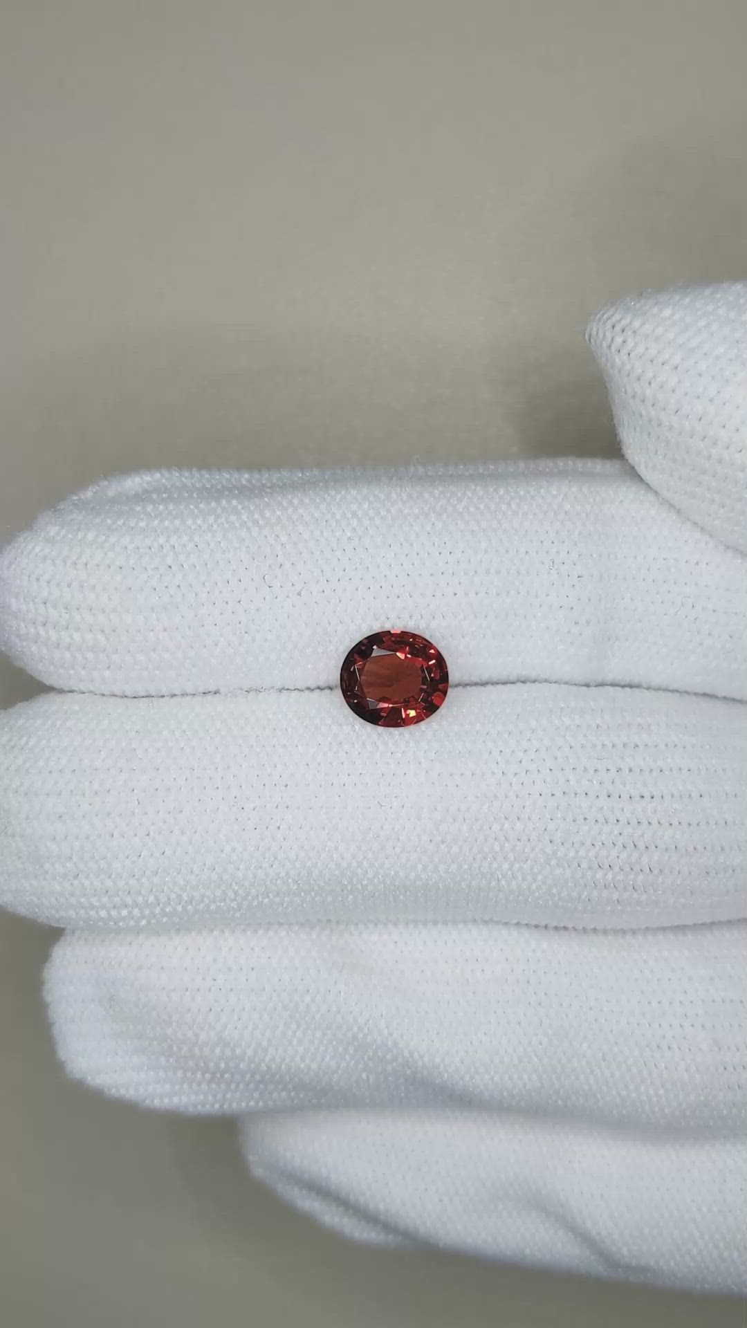 1.38 Ct. Orangish Red Spinel from Burma (Myanmar) Size Video
