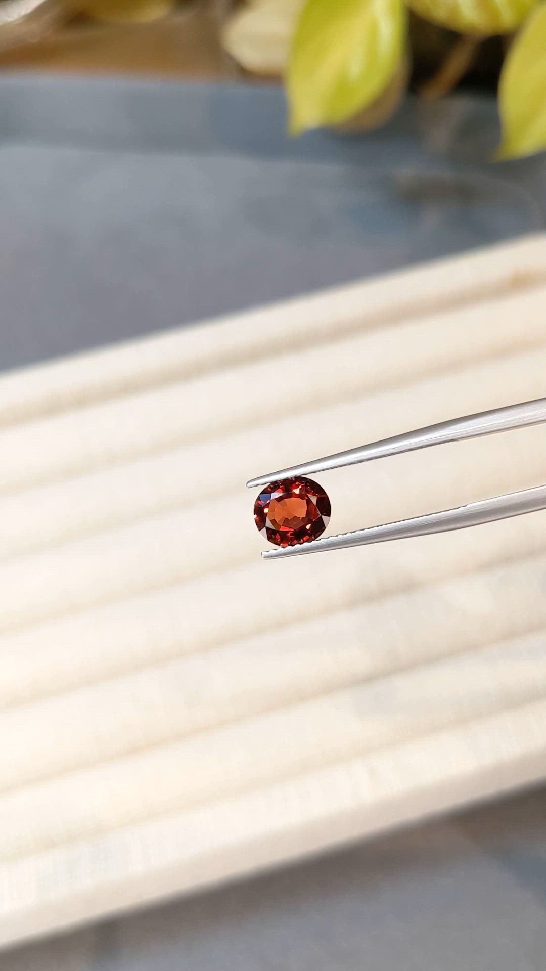 1.38 Ct. Orangish Red Spinel from Burma (Myanmar) Size Video