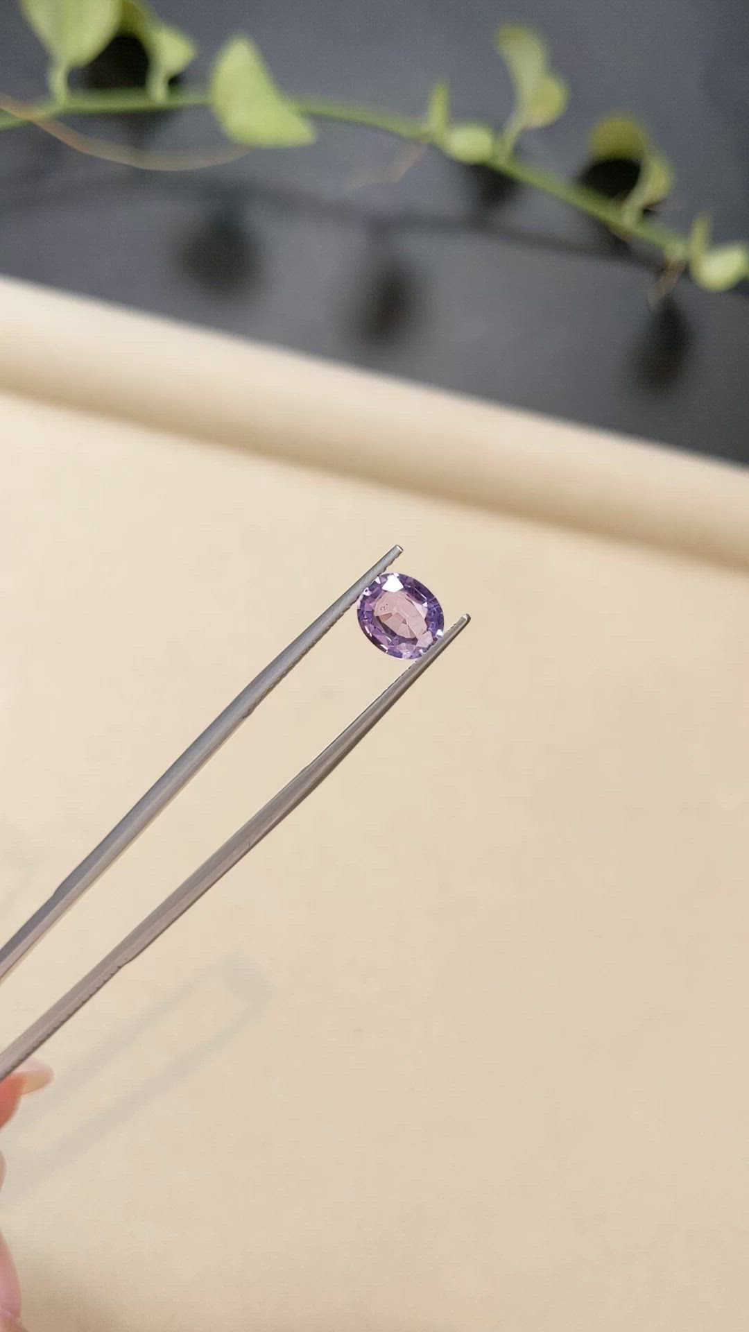 1.32 Ct. Pinkish Purple Spinel from Burma (Myanmar) Size Video