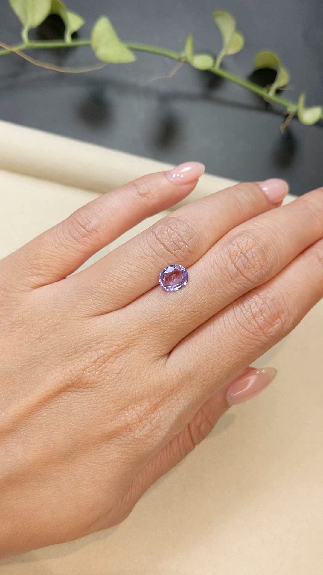1.32 Ct. Pinkish Purple Spinel from Burma (Myanmar) Size Video