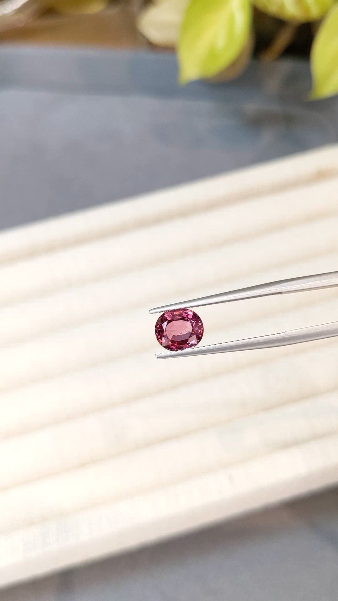 1.59 Ct. Pinkish Red Spinel from Burma (Myanmar) Size Video