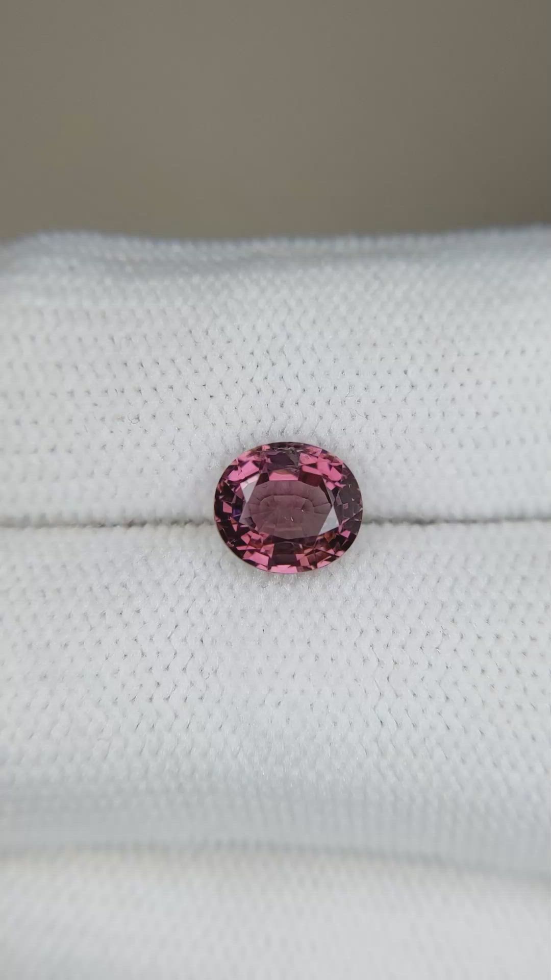 1.59 Ct. Pinkish Red Spinel from Burma (Myanmar) Size Video