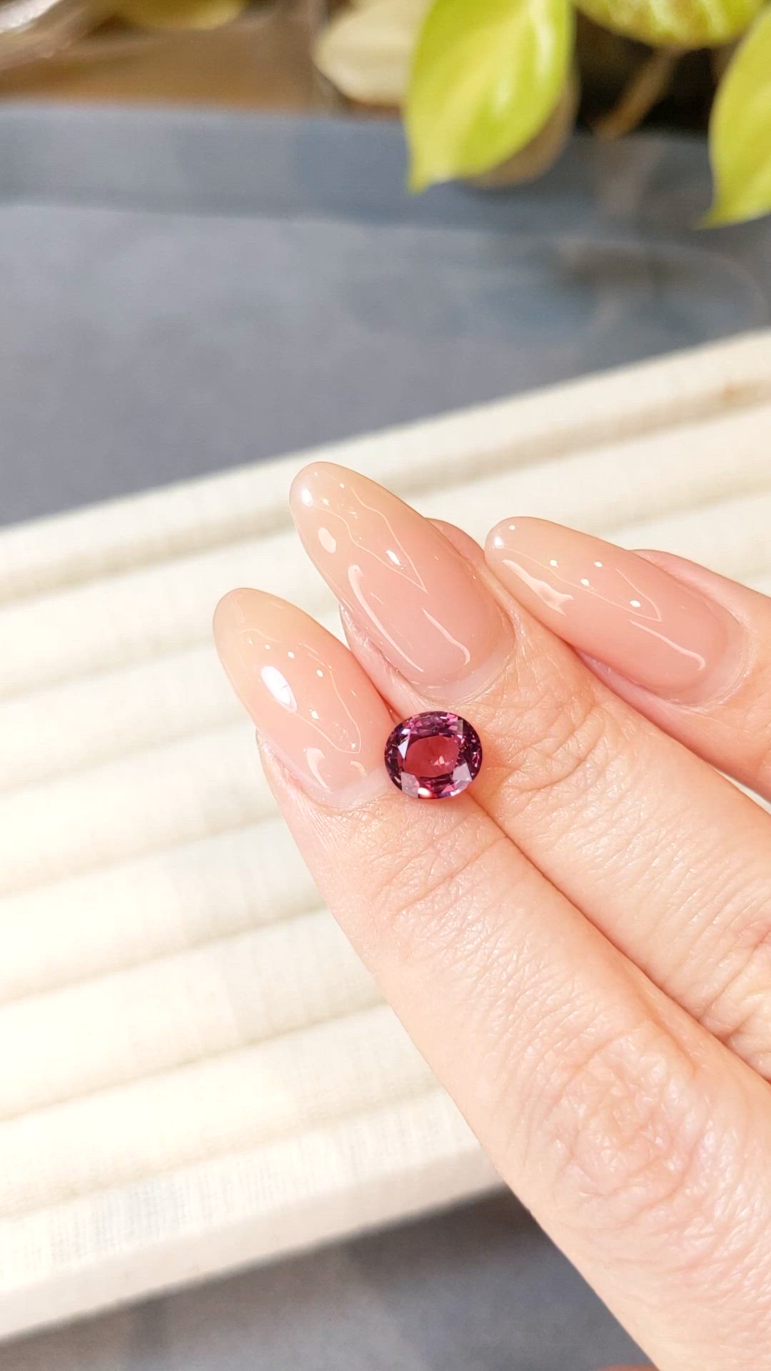 1.59 Ct. Pinkish Red Spinel from Burma (Myanmar) Size Video