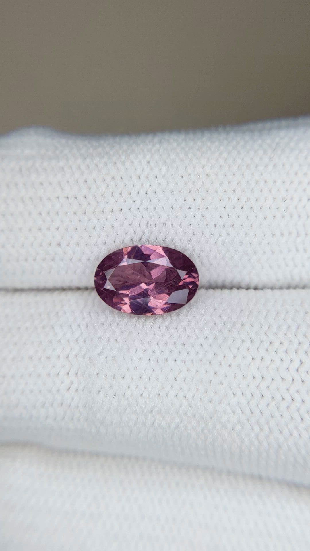 1.78 Ct. Pinkish Purple Spinel from Burma (Myanmar) Size Video