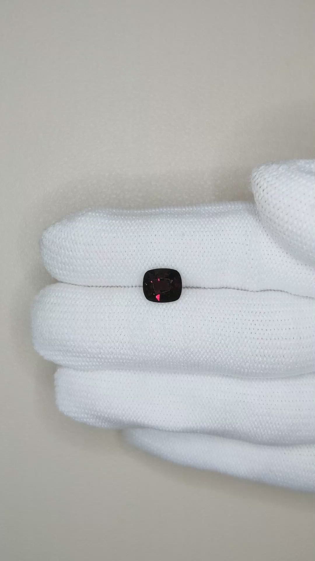 2.10 Ct. Red Spinel from Burma (Myanmar) Size Video