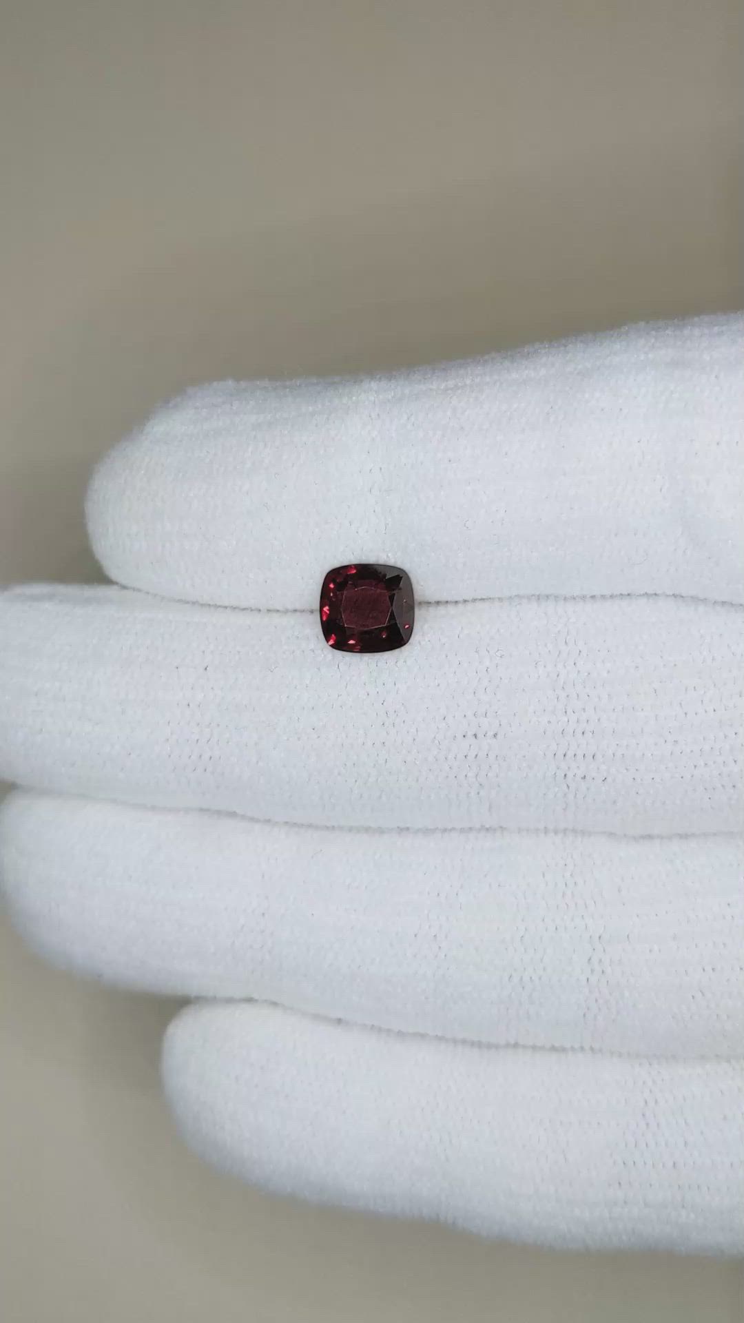 1.44 Ct. Red Spinel from Burma (Myanmar) Size Video