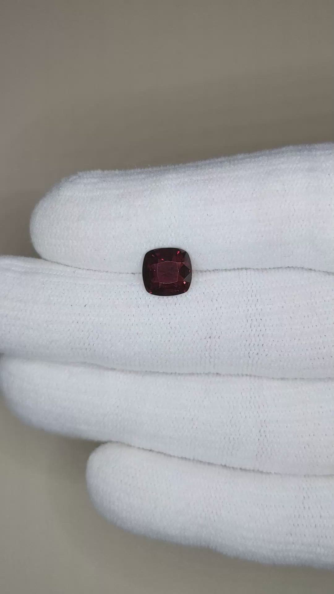 2.16 Ct. Red Spinel from Burma (Myanmar) Size Video