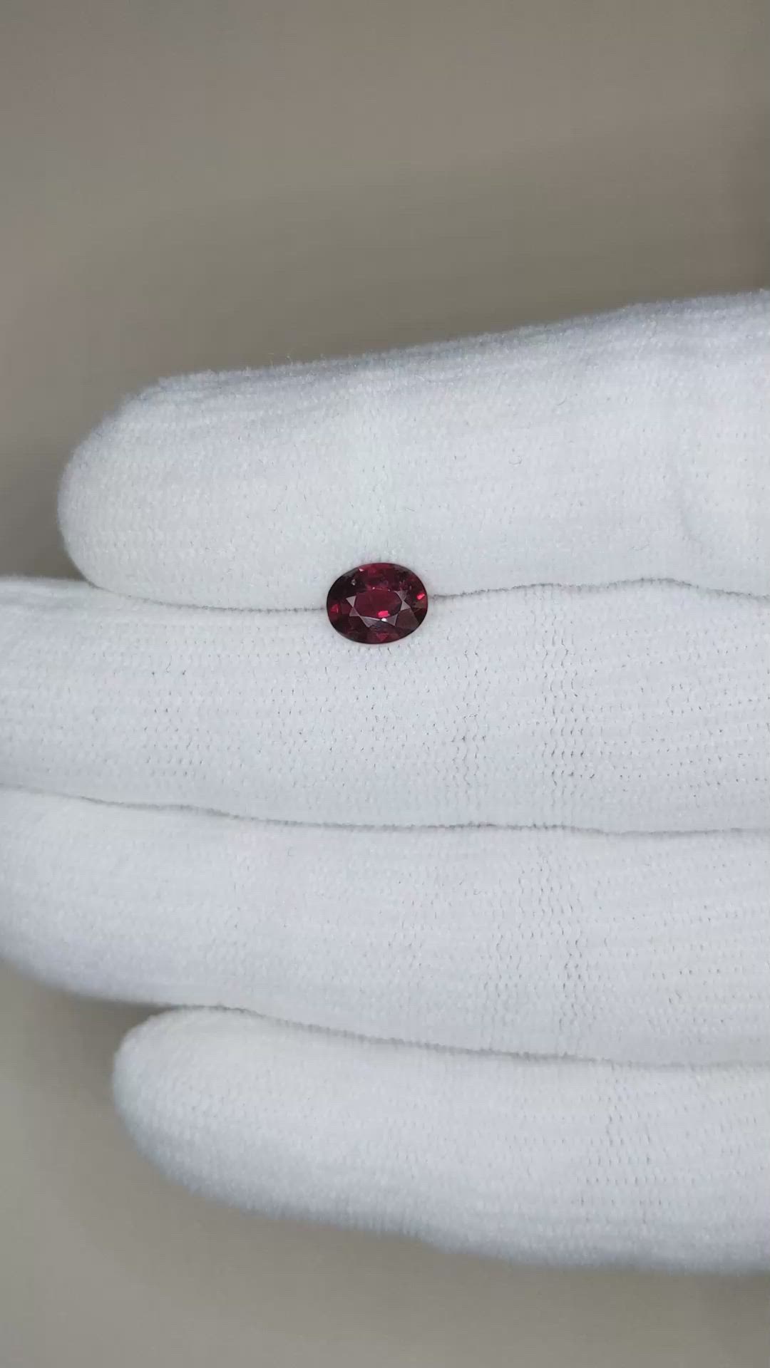 0.94 Ct. Red Spinel from Burma (Myanmar) Size Video