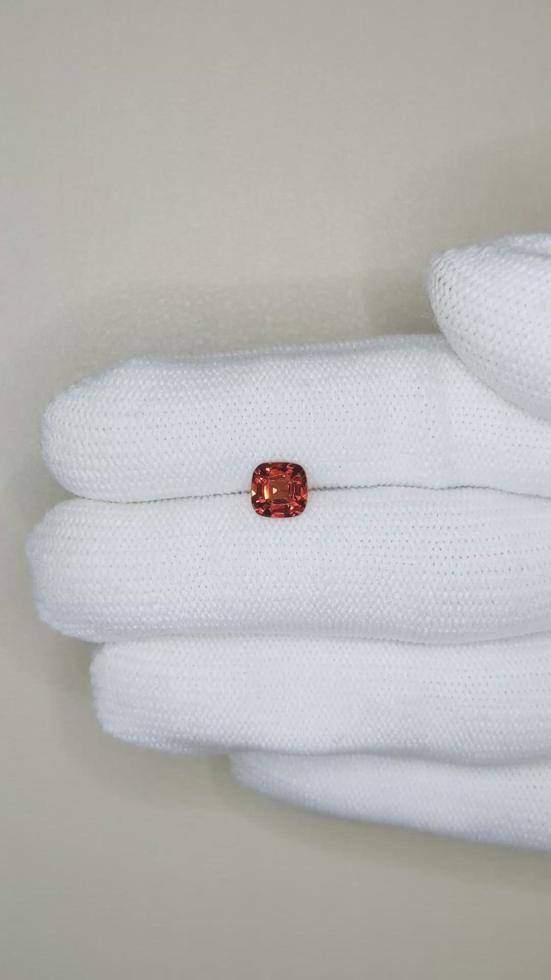 1.07 Ct. Orangish Red Spinel from Burma (Myanmar) Size Video