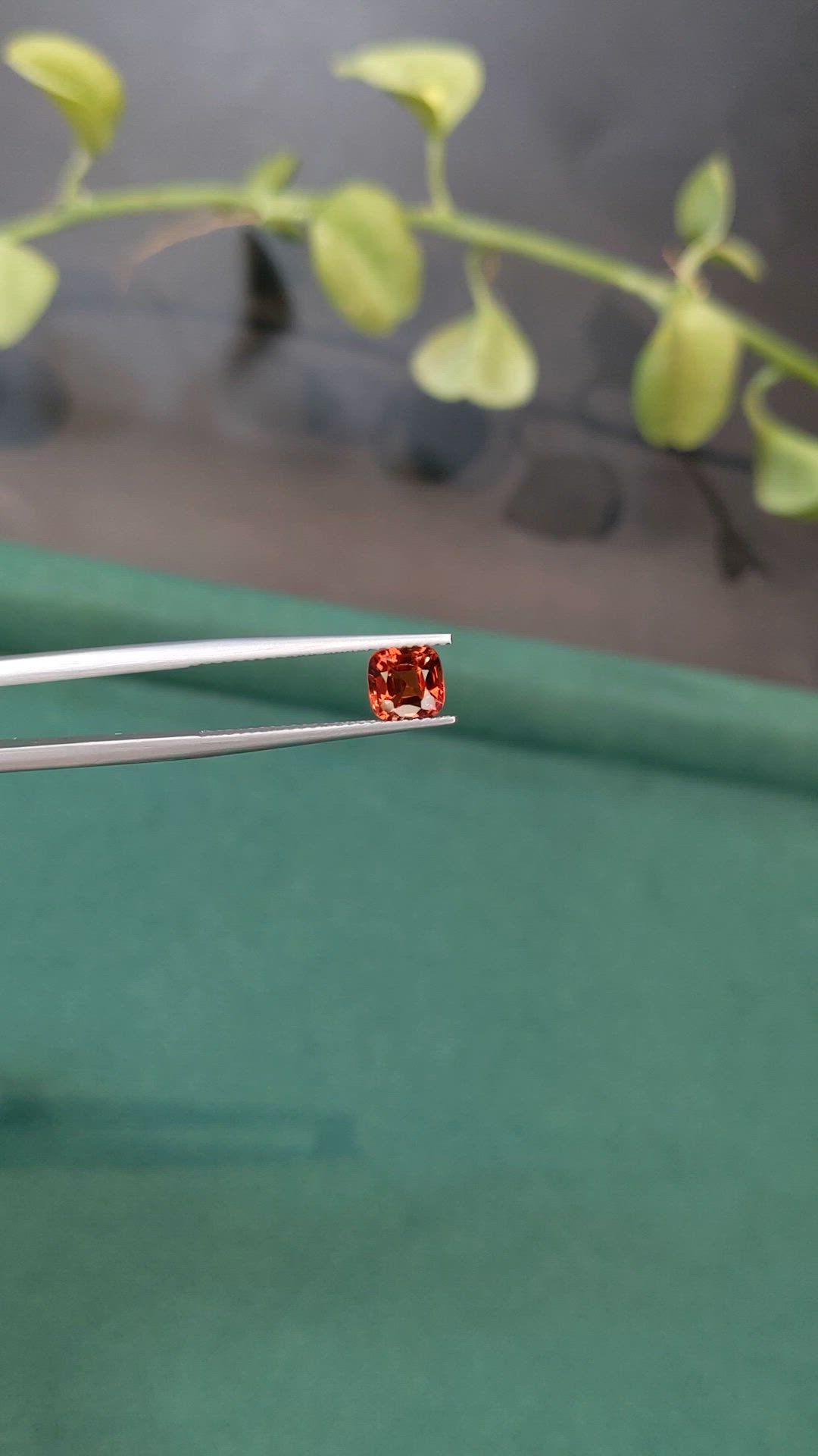 1.07 Ct. Orangish Red Spinel from Burma (Myanmar) Size Video