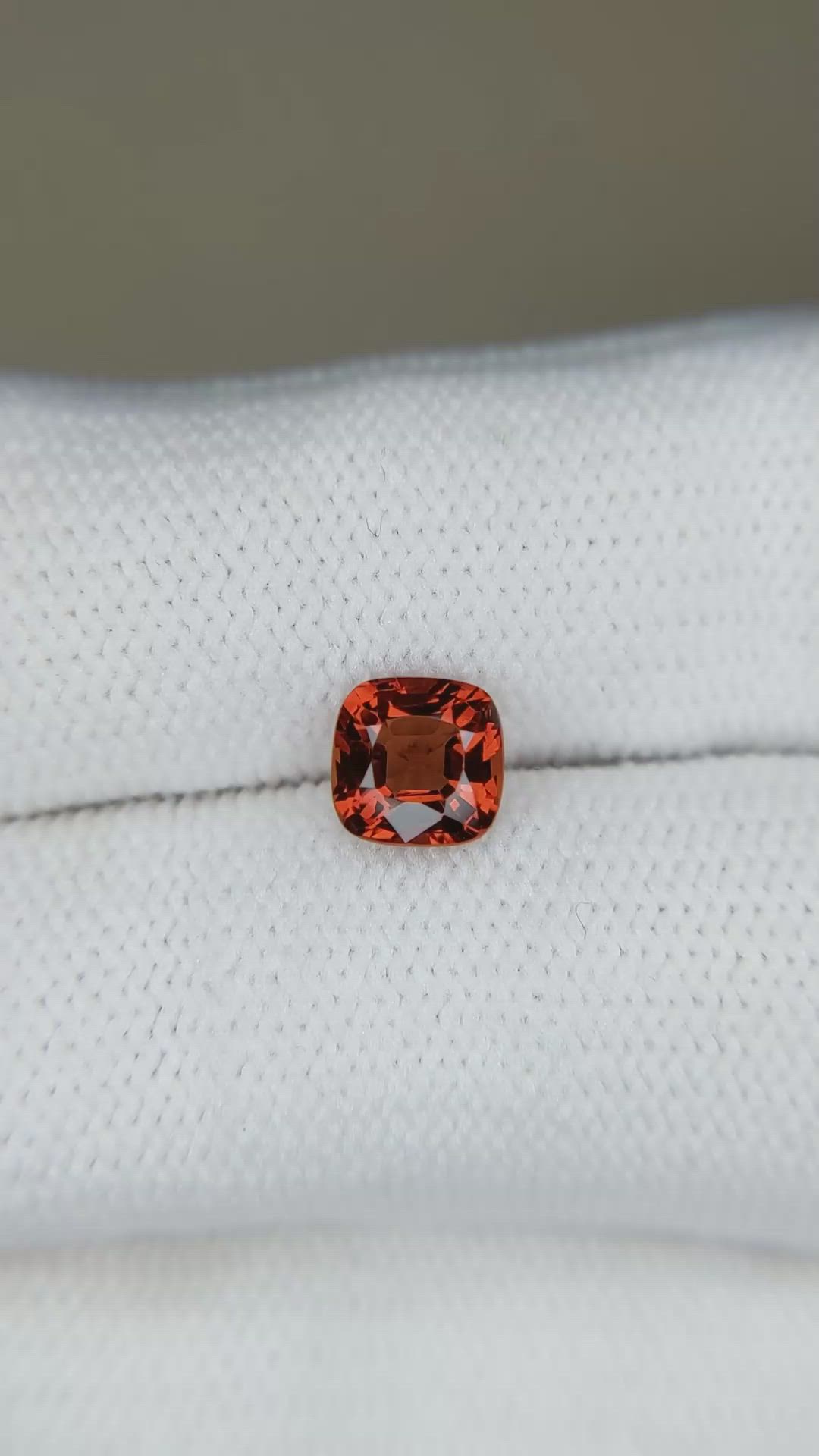 1.07 Ct. Orangish Red Spinel from Burma (Myanmar) Size Video