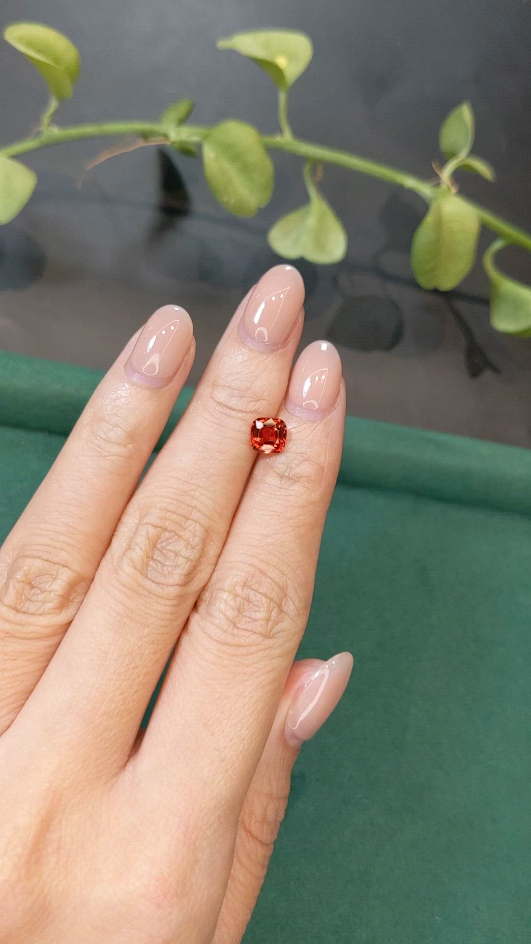 1.07 Ct. Orangish Red Spinel from Burma (Myanmar) Size Video
