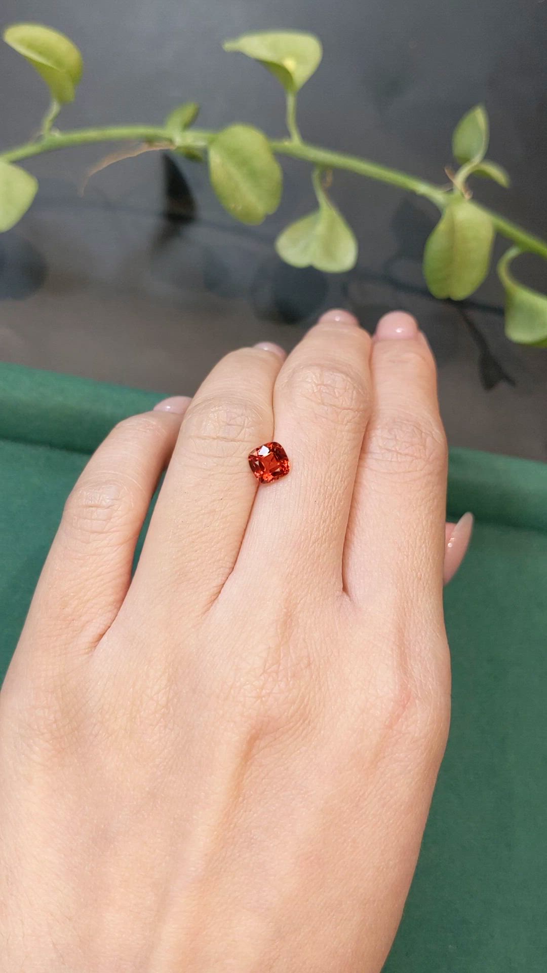 1.07 Ct. Orangish Red Spinel from Burma (Myanmar) Size Video