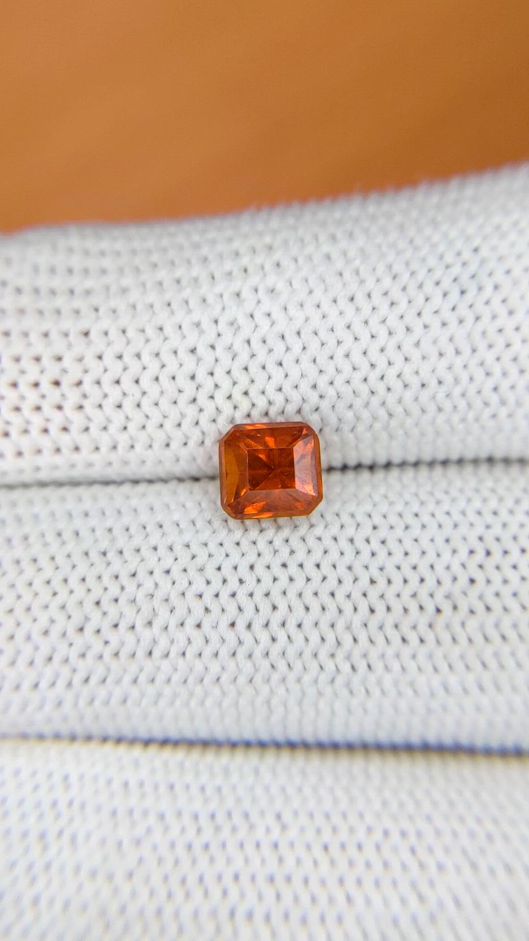 1.35 Ct. Orange Hessonite Garnet from Madagascar Size Video