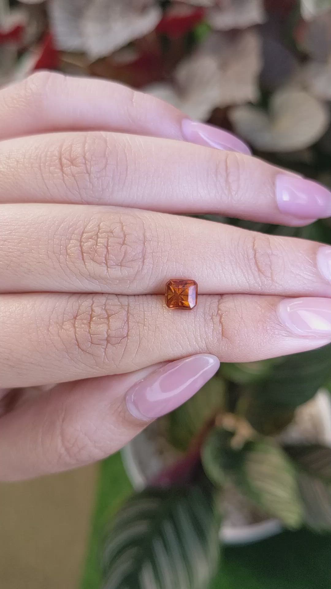 1.35 Ct. Orange Hessonite Garnet from Madagascar Size Video