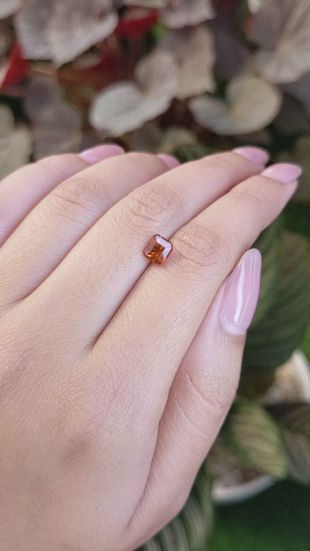 1.35 Ct. Orange Hessonite Garnet from Madagascar Size Video