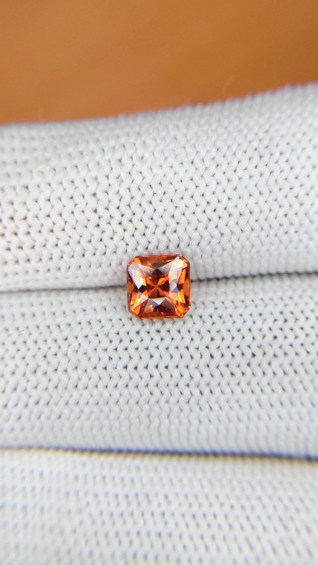 1.21 Ct. Orange Hessonite Garnet from Madagascar Size Video