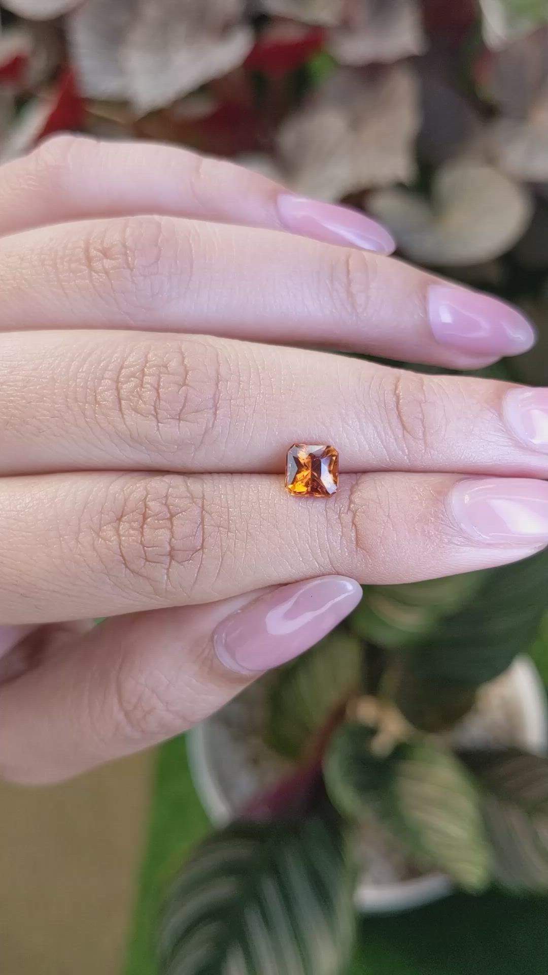 1.21 Ct. Orange Hessonite Garnet from Madagascar Size Video