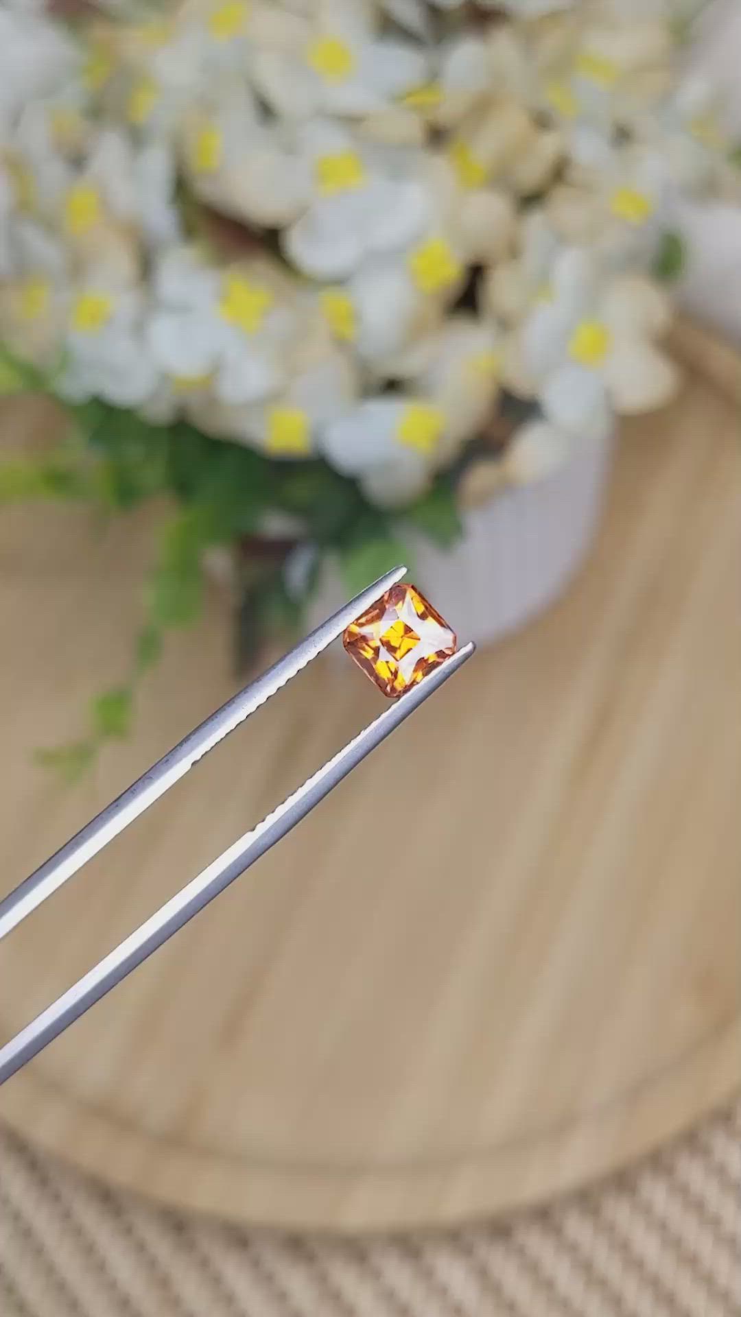 1.21 Ct. Orange Hessonite Garnet from Madagascar Size Video