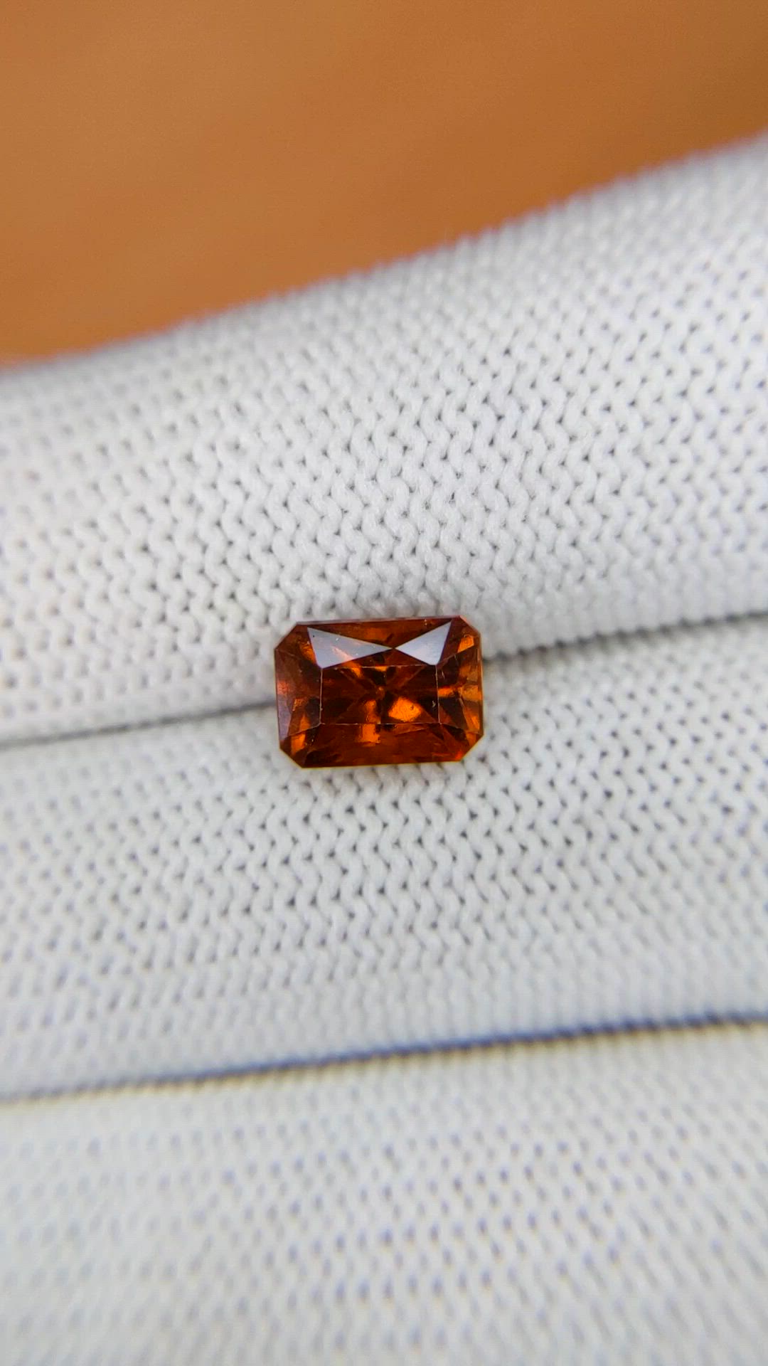 2.61 Ct. Orange Hessonite Garnet from Madagascar Size Video