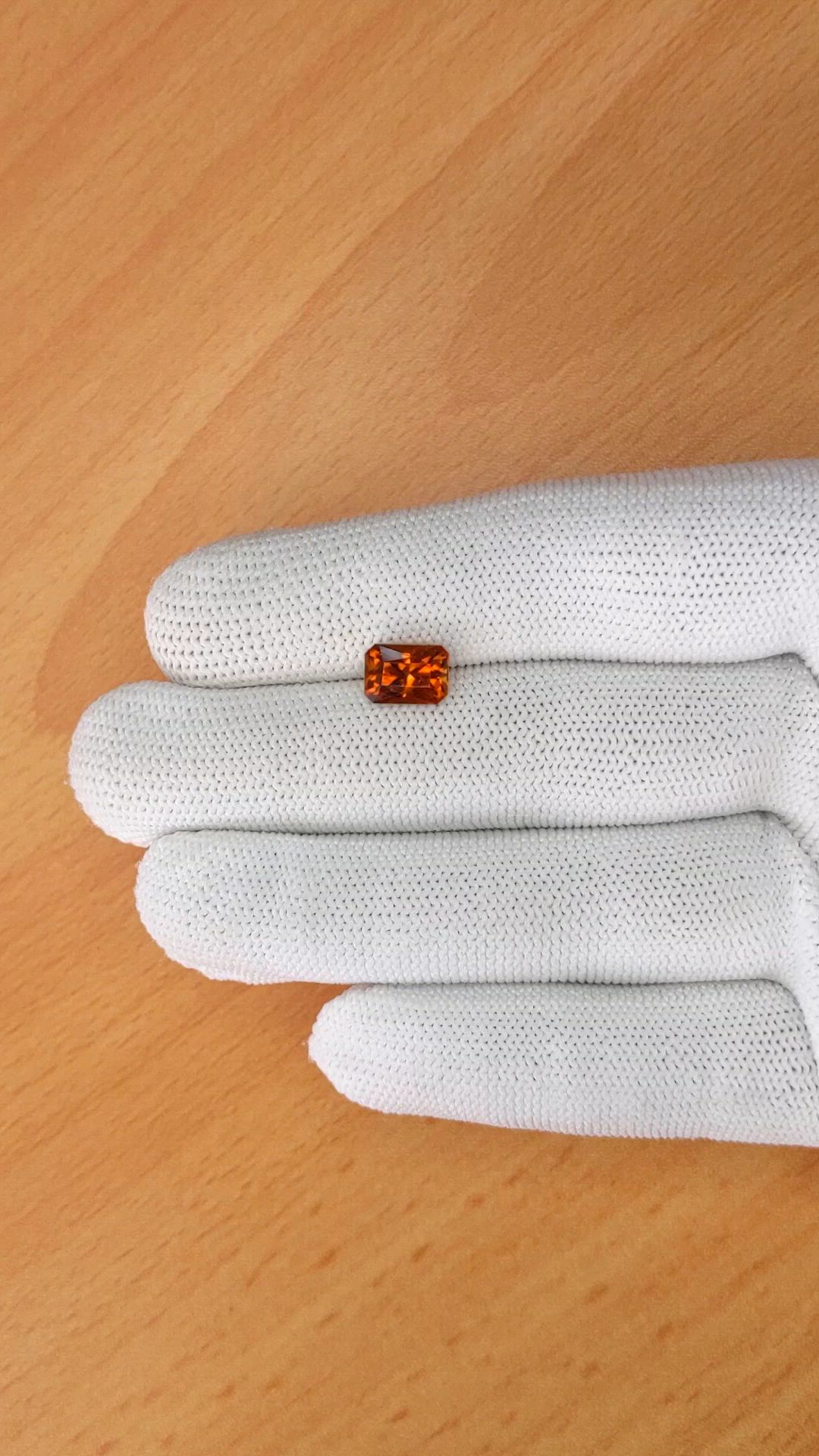 2.61 Ct. Orange Hessonite Garnet from Madagascar Size Video
