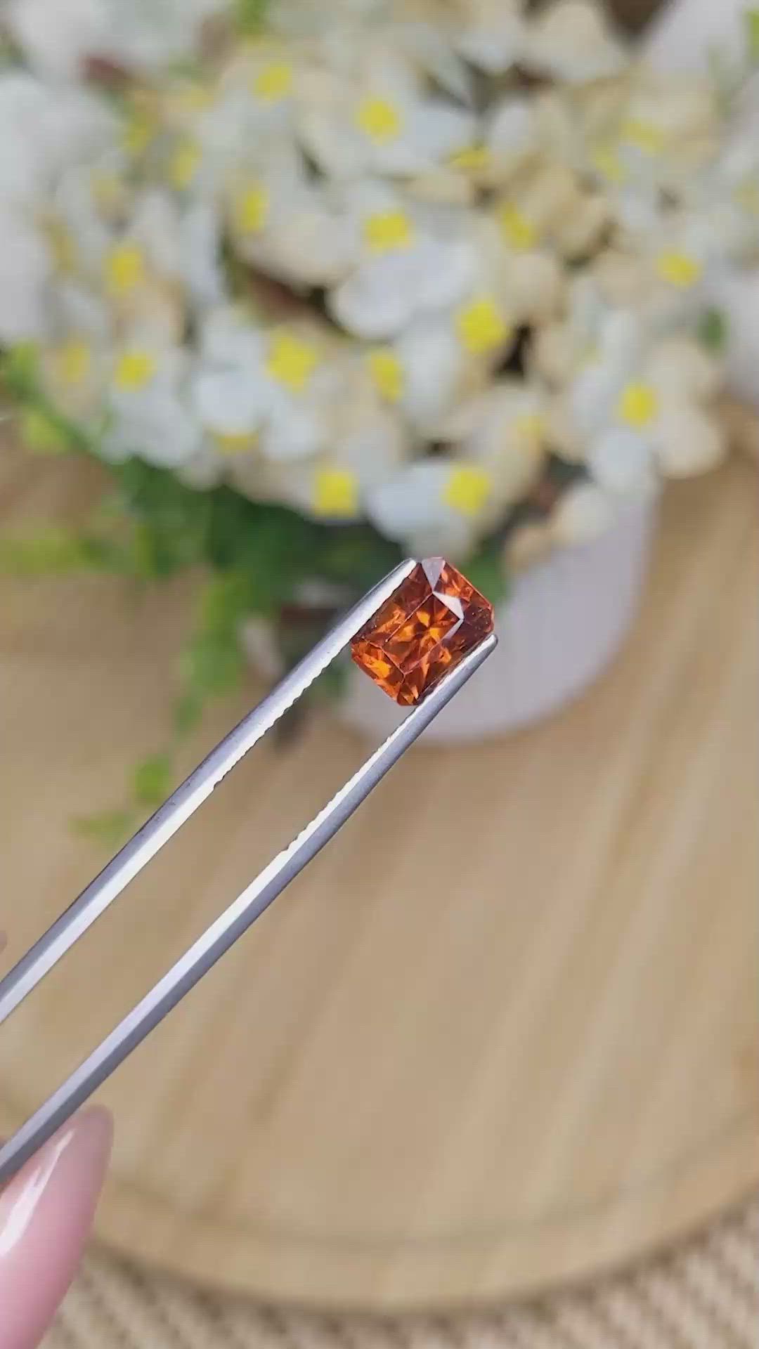 2.61 Ct. Orange Hessonite Garnet from Madagascar Size Video