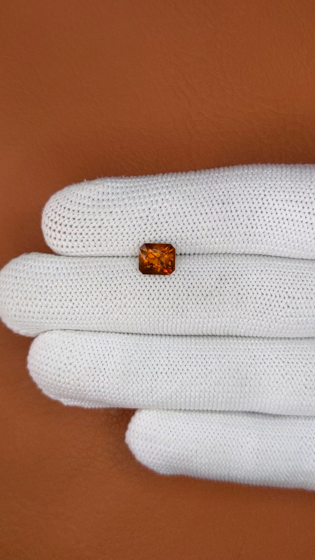 2.12 Ct. Orange Hessonite Garnet from Madagascar Size Video