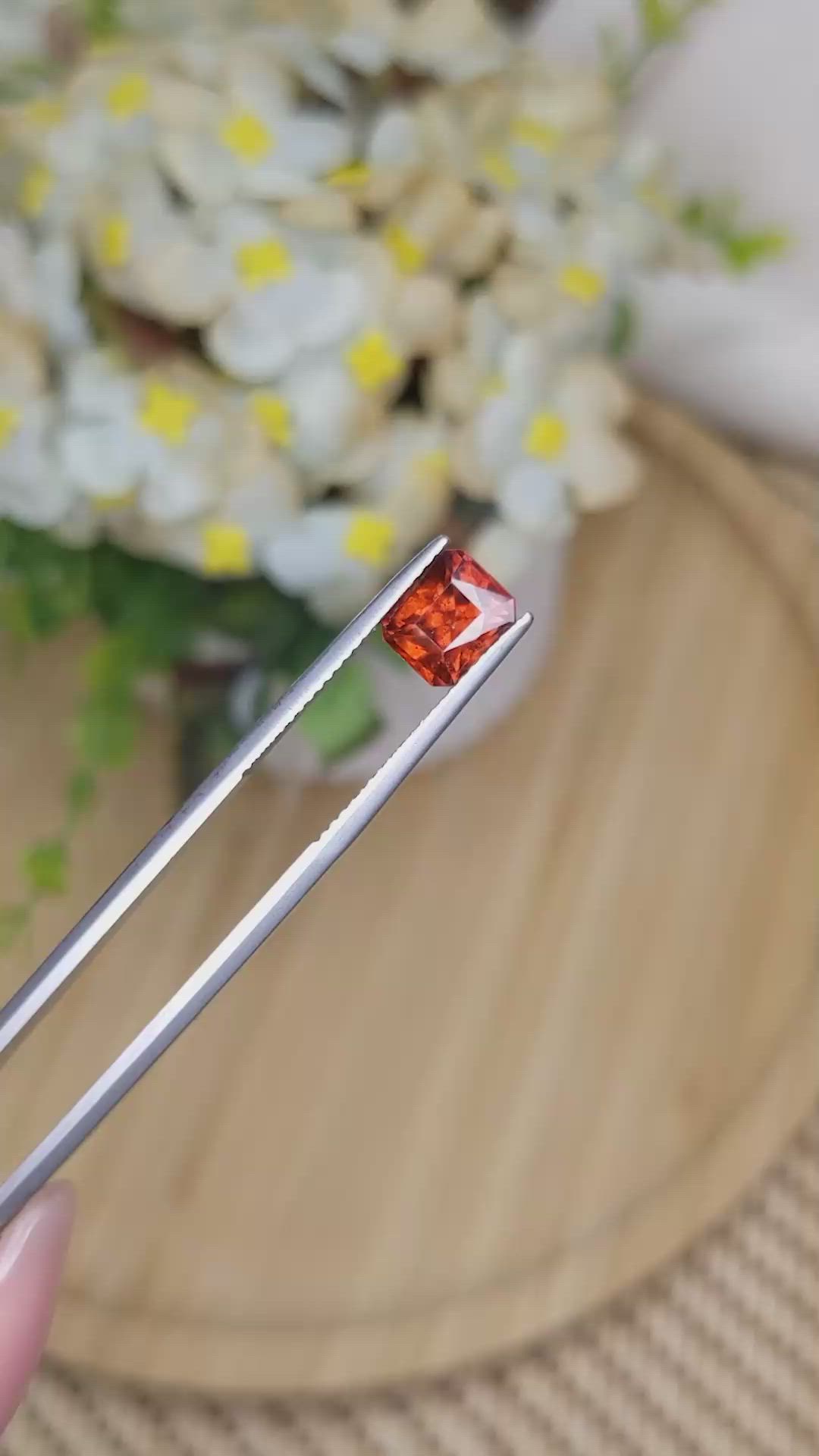 2.12 Ct. Orange Hessonite Garnet from Madagascar Size Video
