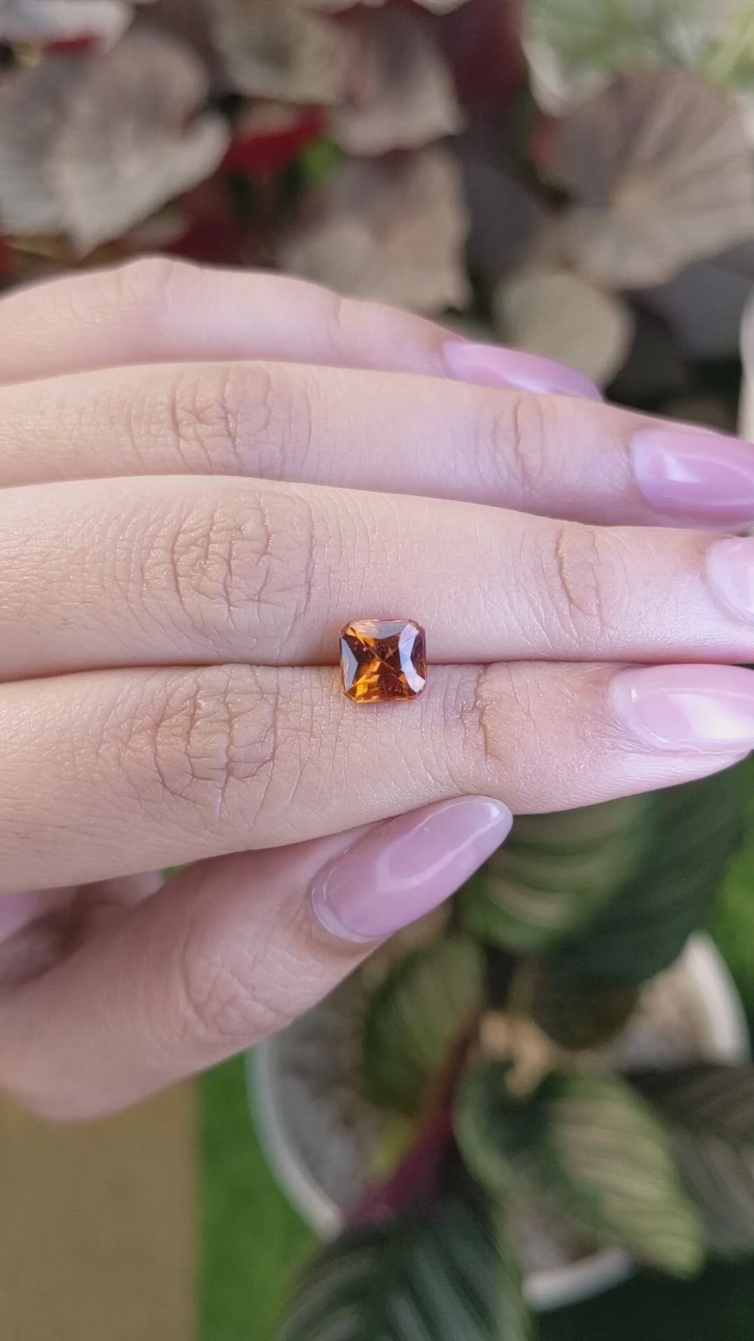 1.89 Ct. Orange Hessonite Garnet from Madagascar Size Video