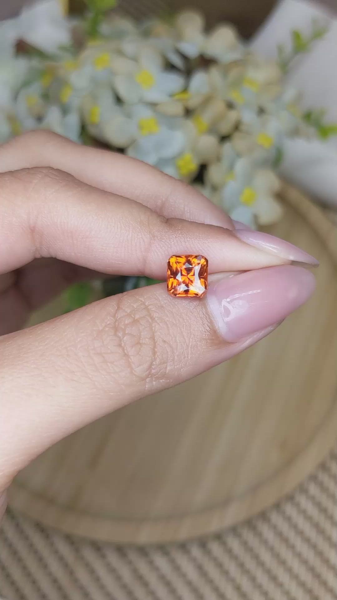 1.89 Ct. Orange Hessonite Garnet from Madagascar Size Video
