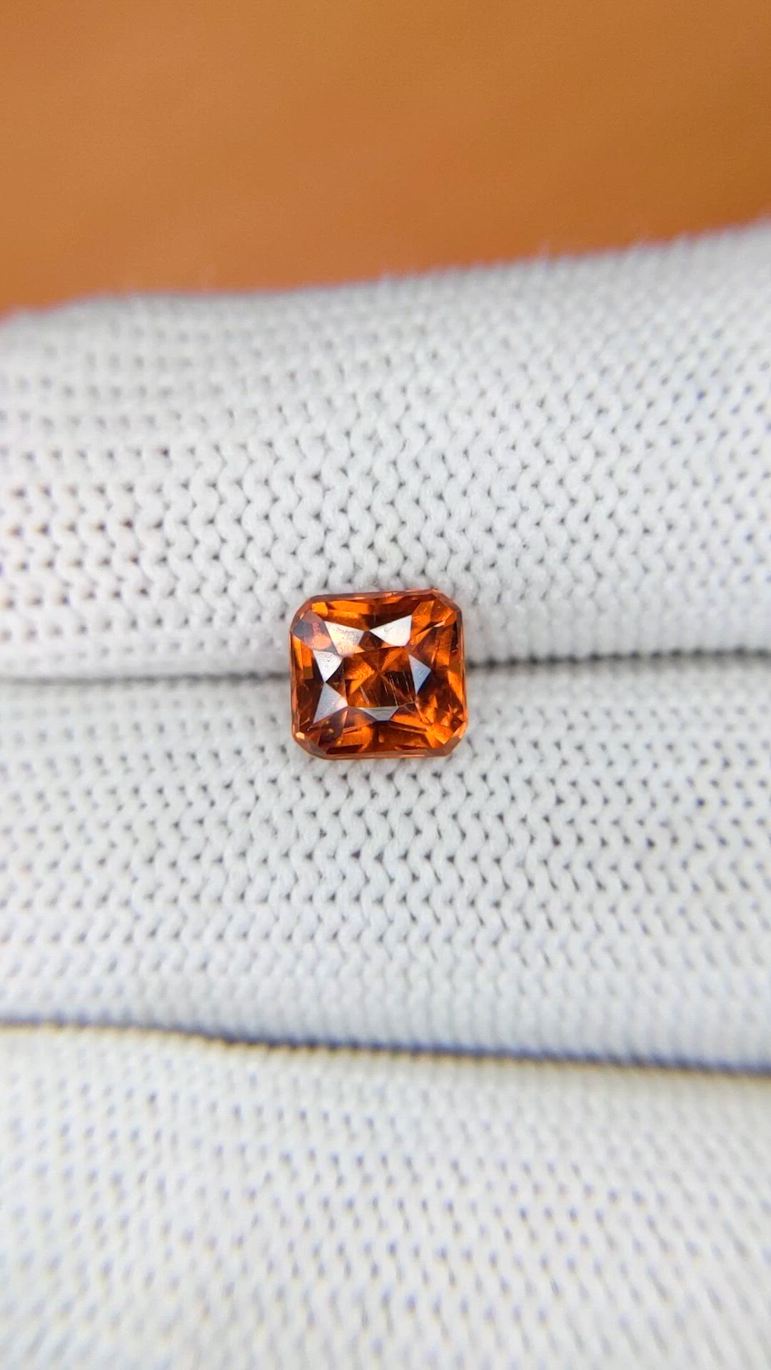 1.89 Ct. Orange Hessonite Garnet from Madagascar Size Video