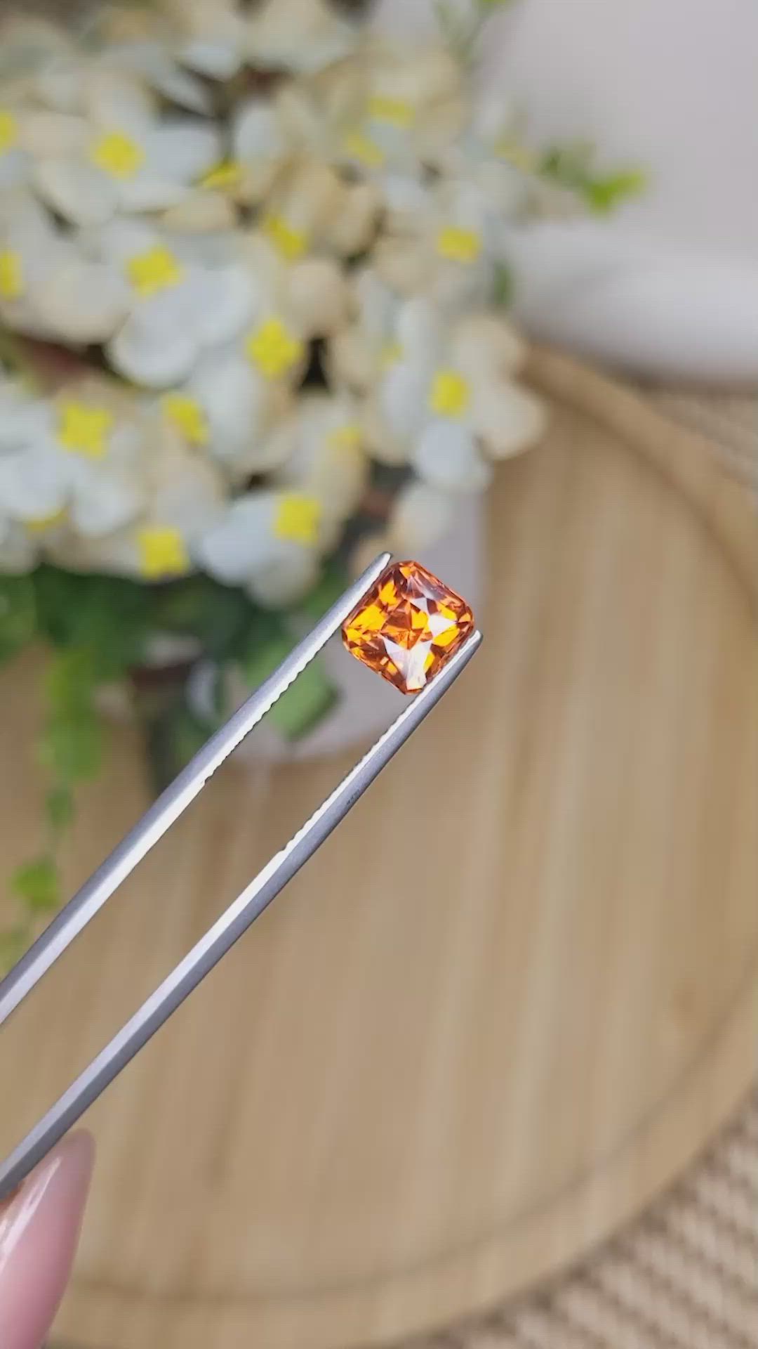 1.89 Ct. Orange Hessonite Garnet from Madagascar Size Video