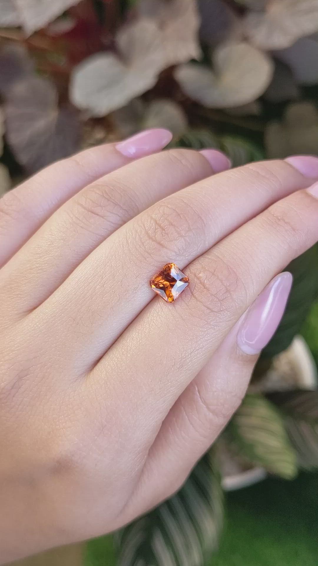1.89 Ct. Orange Hessonite Garnet from Madagascar Size Video