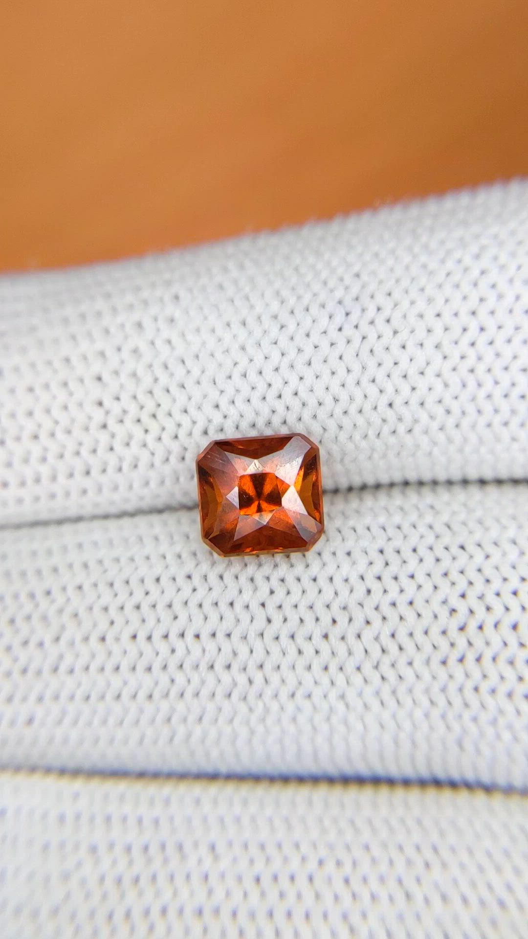 2.17 Ct. Orange Hessonite Garnet from Madagascar Size Video