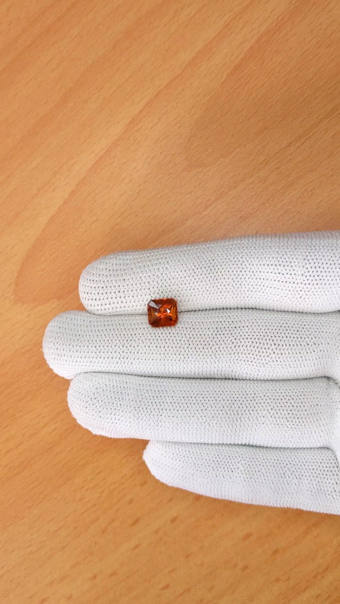 2.17 Ct. Orange Hessonite Garnet from Madagascar Size Video