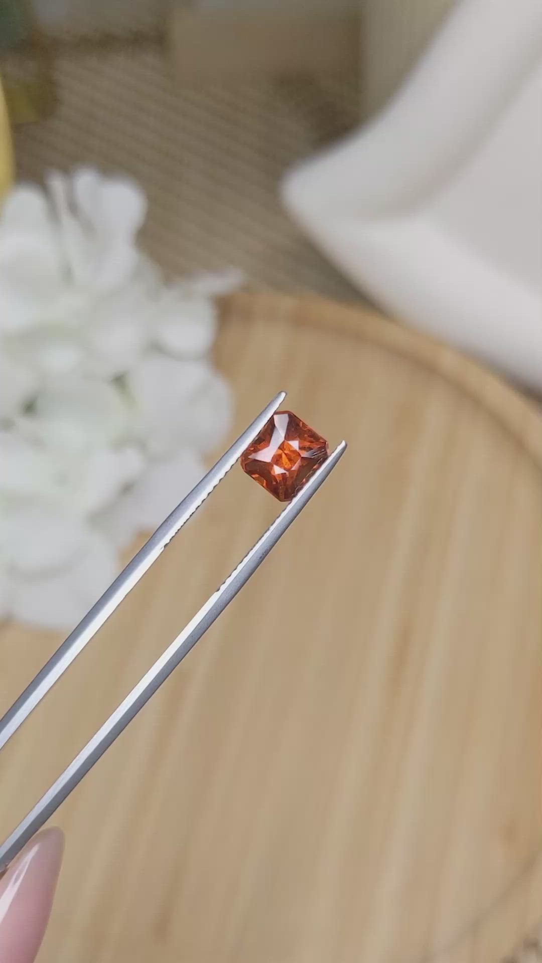 2.17 Ct. Orange Hessonite Garnet from Madagascar Size Video