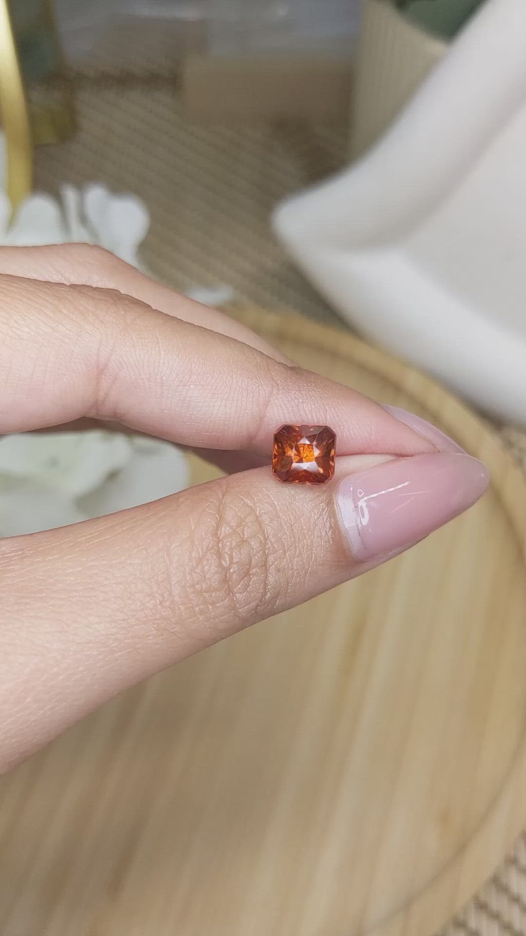 2.17 Ct. Orange Hessonite Garnet from Madagascar Size Video
