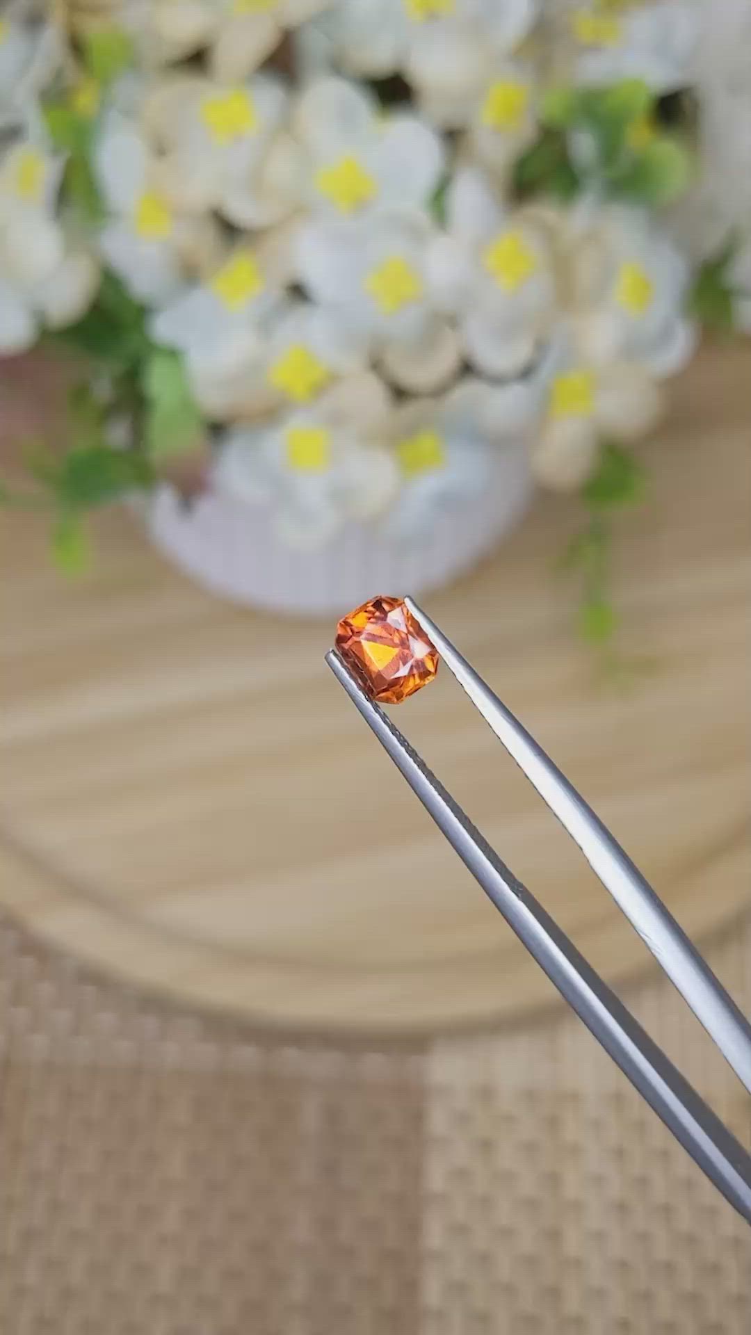 1.24 Ct. Orange Hessonite Garnet from Madagascar Size Video