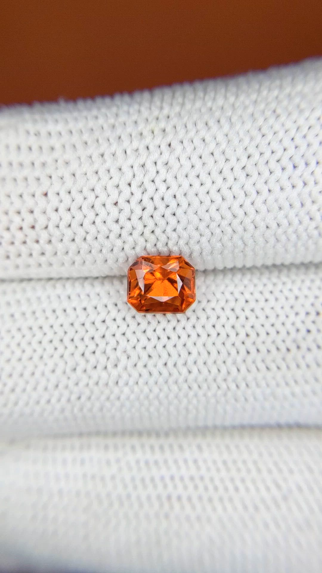 1.24 Ct. Orange Hessonite Garnet from Madagascar Size Video