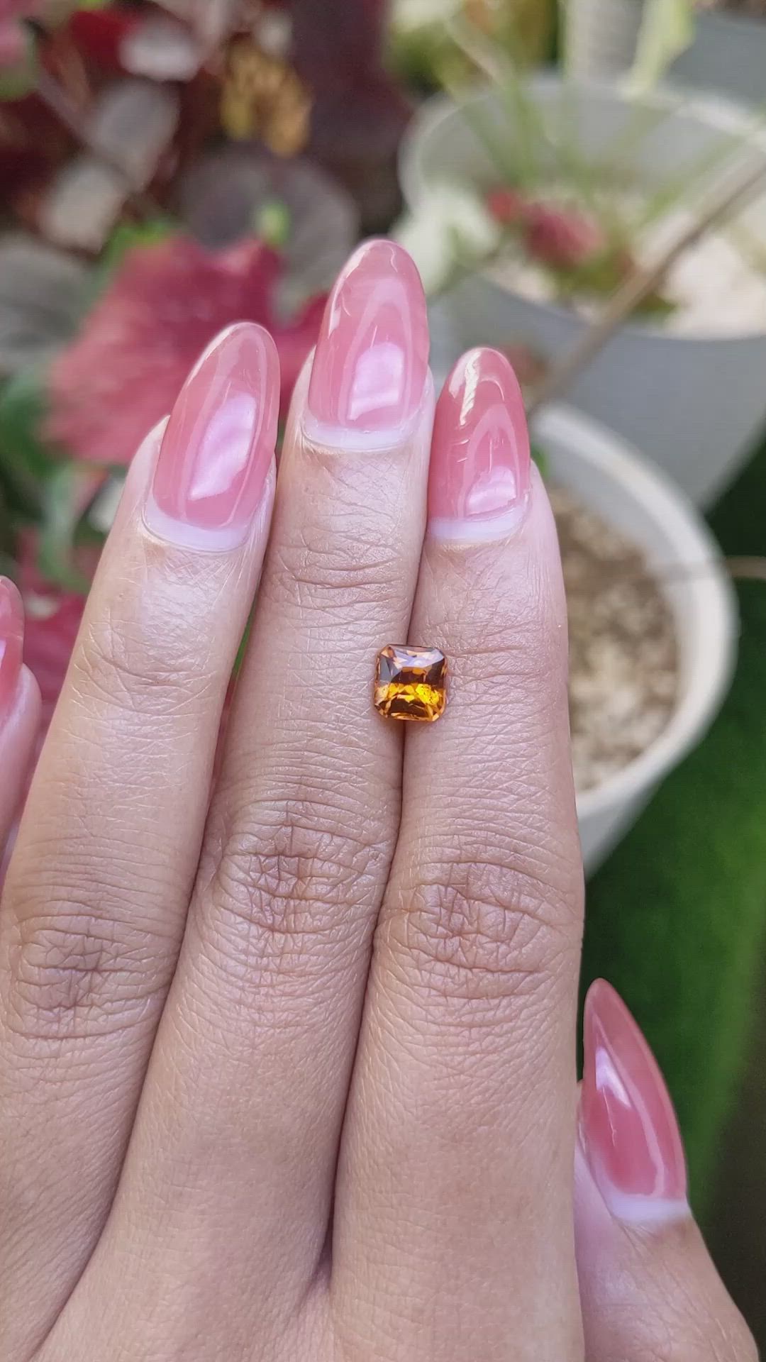 1.14 Ct. Orange Hessonite Garnet from Madagascar Size Video